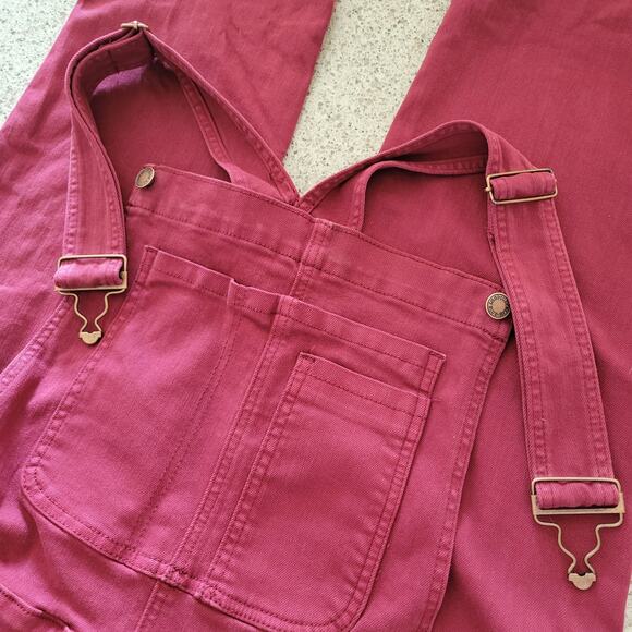 Judy Blue PLUS High Waist Garment Dyed Boyfriend Double Cuff Overalls Maroon☆2XL - Picture 14 of 16